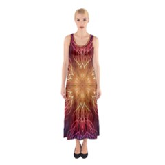 Fractal Abstract Artistic Sleeveless Maxi Dress by Ravend