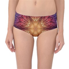 Fractal Abstract Artistic Mid-waist Bikini Bottoms by Ravend