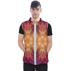 Fractal Abstract Artistic Men s Puffer Vest by Ravend