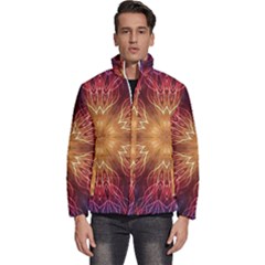 Fractal Abstract Artistic Men s Puffer Bubble Jacket Coat by Ravend