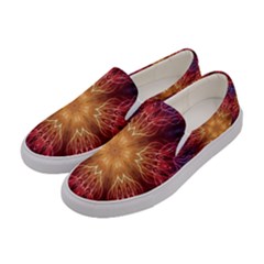 Fractal Abstract Artistic Women s Canvas Slip Ons by Ravend