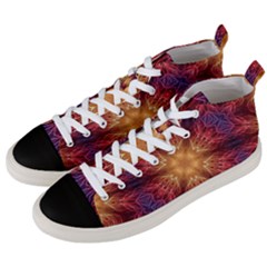 Fractal Abstract Artistic Men s Mid-top Canvas Sneakers by Ravend