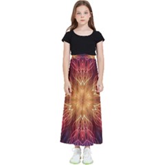 Fractal Abstract Artistic Kids  Flared Maxi Skirt by Ravend