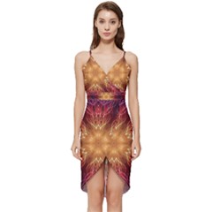 Fractal Abstract Artistic Wrap Frill Dress by Ravend