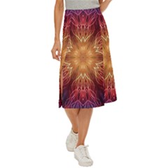 Fractal Abstract Artistic Midi Panel Skirt by Ravend