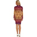 Fractal Abstract Artistic Long Sleeve Shirt Collar Bodycon Dress View4