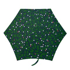 Leaves Flowers Green Background Nature Mini Folding Umbrellas by Ravend