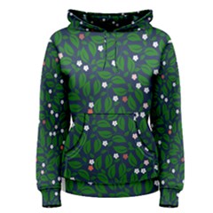 Leaves Flowers Green Background Nature Women s Pullover Hoodie by Ravend