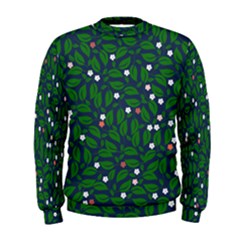 Leaves Flowers Green Background Nature Men s Sweatshirt by Ravend