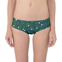 Leaves Flowers Green Background Nature Classic Bikini Bottoms by Ravend