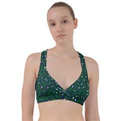 Leaves Flowers Green Background Nature Sweetheart Sports Bra by Ravend