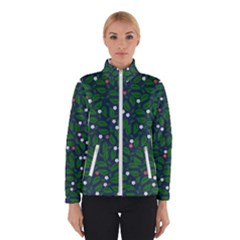 Leaves Flowers Green Background Nature Women s Bomber Jacket by Ravend