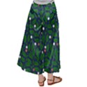 Leaves Flowers Green Background Nature Satin Palazzo Pants View2