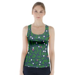 Leaves Flowers Green Background Nature Racer Back Sports Top by Ravend