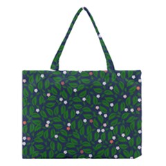 Leaves Flowers Green Background Nature Medium Tote Bag by Ravend