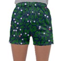 Leaves Flowers Green Background Nature Sleepwear Shorts View1