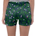 Leaves Flowers Green Background Nature Sleepwear Shorts View2