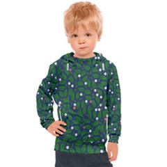 Leaves Flowers Green Background Nature Kids  Hooded Pullover by Ravend