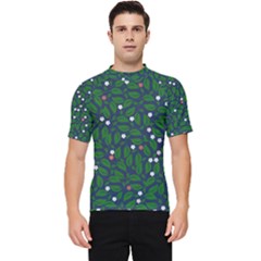 Leaves Flowers Green Background Nature Men s Short Sleeve Rash Guard by Ravend