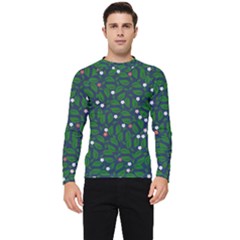 Leaves Flowers Green Background Nature Men s Long Sleeve Rash Guard by Ravend