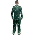 Leaves Flowers Green Background Nature Men s Long Sleeve Satin Pajamas Set View2