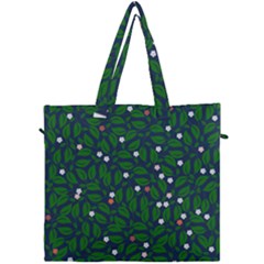 Leaves Flowers Green Background Nature Canvas Travel Bag by Ravend