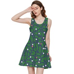 Leaves Flowers Green Background Nature Inside Out Racerback Dress by Ravend