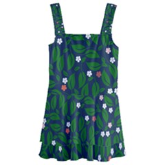 Leaves Flowers Green Background Nature Kids  Layered Skirt Swimsuit by Ravend