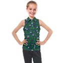 Leaves Flowers Green Background Nature Kids  Sleeveless Polo Tee View1