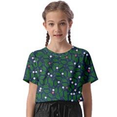 Leaves Flowers Green Background Nature Kids  Basic Tee by Ravend