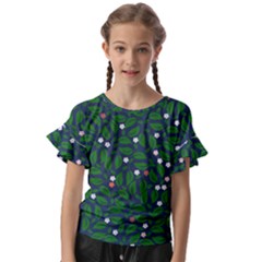 Leaves Flowers Green Background Nature Kids  Cut Out Flutter Sleeves by Ravend