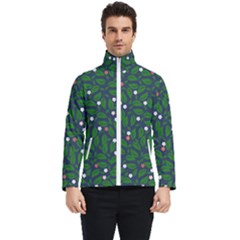 Leaves Flowers Green Background Nature Men s Bomber Jacket