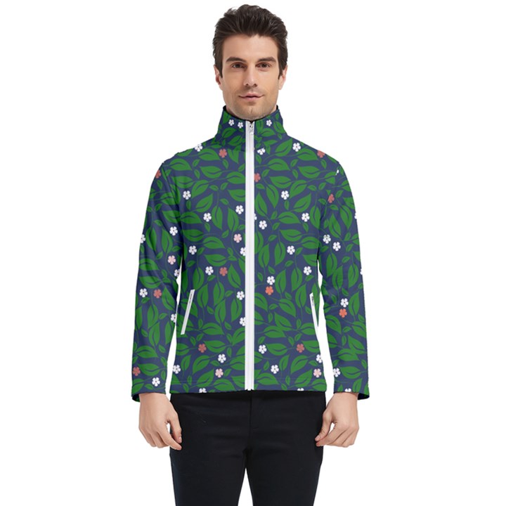 Leaves Flowers Green Background Nature Men s Bomber Jacket