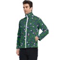 Leaves Flowers Green Background Nature Men s Bomber Jacket View3