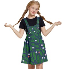 Leaves Flowers Green Background Nature Kids  Apron Dress by Ravend