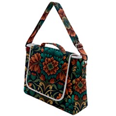 Flower Pattern Modern Floral Box Up Messenger Bag by Ravend