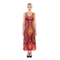 Abstract Art Pattern Fractal Design Sleeveless Maxi Dress by Ravend