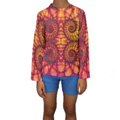 Abstract Art Pattern Fractal Design Kids  Long Sleeve Swimwear by Ravend