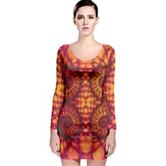 Abstract Art Pattern Fractal Design Long Sleeve Bodycon Dress by Ravend