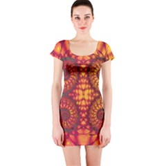 Abstract Art Pattern Fractal Design Short Sleeve Bodycon Dress by Ravend