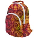 Abstract Art Pattern Fractal Design Rounded Multi Pocket Backpack View1