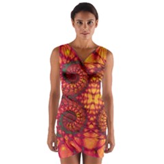 Abstract Art Pattern Fractal Design Wrap Front Bodycon Dress by Ravend