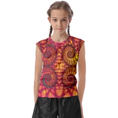 Abstract Art Pattern Fractal Design Kids  Raglan Cap Sleeve Tee by Ravend