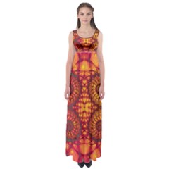 Abstract Art Pattern Fractal Design Empire Waist Maxi Dress by Ravend