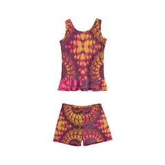 Abstract Art Pattern Fractal Design Kids  Boyleg Swimsuit by Ravend