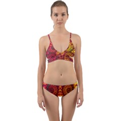 Abstract Art Pattern Fractal Design Wrap Around Bikini Set by Ravend