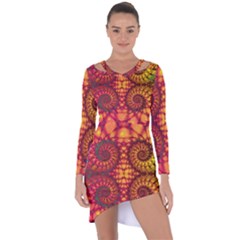 Abstract Art Pattern Fractal Design Asymmetric Cut-out Shift Dress by Ravend