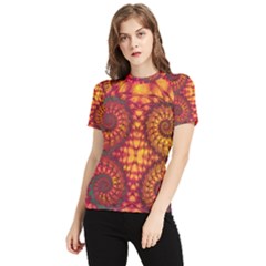 Abstract Art Pattern Fractal Design Women s Short Sleeve Rash Guard by Ravend