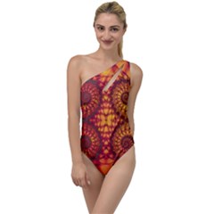 Abstract Art Pattern Fractal Design To One Side Swimsuit by Ravend