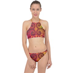 Abstract Art Pattern Fractal Design Racer Front Bikini Set by Ravend